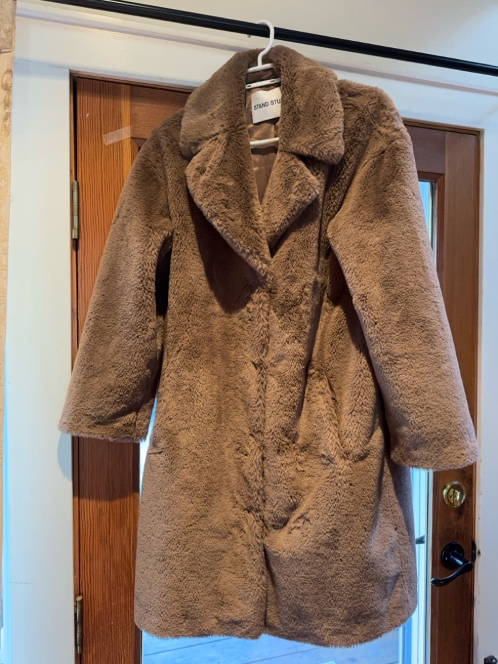Stand Studio Chestnut Teddy Faux-Fur Coat
